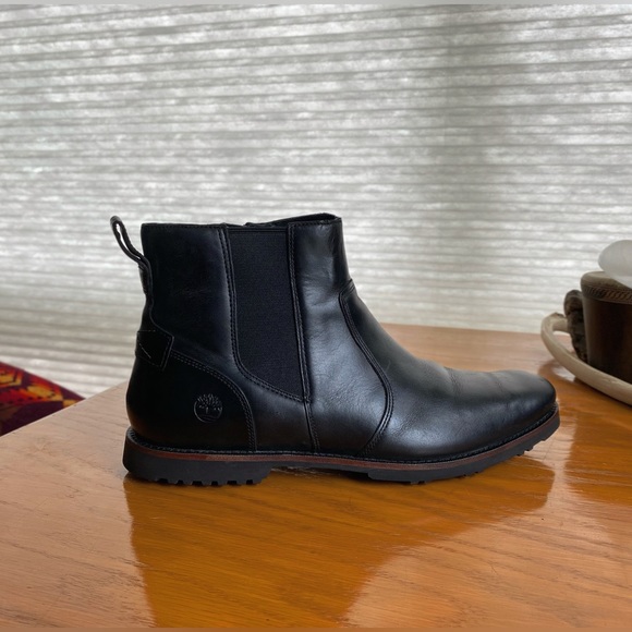 Timberland “Earthkeepers Side Zip Kendrick” Black Leather Chelsea Boots - Picture 6 of 8